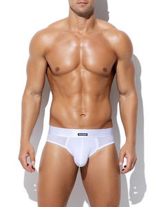 Slip Intimo <span class=keywords><strong>Uomo</strong></span> OEM Aderenti Bianchi Perizoma da <span class=keywords><strong>Uomo</strong></span> con Tasca <span class=keywords><strong>in</strong></span> Rete - Product Image 2