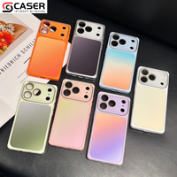 Coque de téléphone avec grande fenêtre pour appareil photo, couleur dégradée, anti-chute, protection renforcée pour iPhone 14 15 16 17 Pro Max