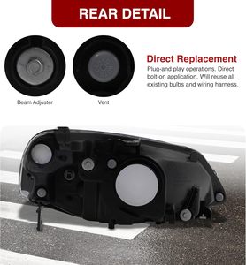 Faros Delanteros Estilo Fábrica para HONDA Civic 2001-2003, para Civic Coupé de 2 Puertas y Sedán de 4 Puertas DX LX EX <span class=keywords><strong>HX</strong></span> GX EM2 ES1 - Product Image 2