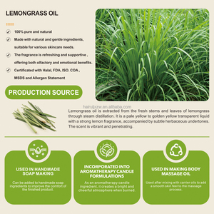 Aceite de hierba de limón al por mayor de fábrica, etiqueta privada, puro, natural, orgánico, muestra gratuita, aceite esencial de hierba de limón <span class=keywords><strong>para</strong></span> hacer jabón - Product Image 2