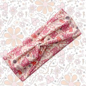 Fascia elastica da donna a torsione incrociata a testa larga annodata fascia elastica <span class=keywords><strong>per</strong></span> coda di cavallo sportiva <span class=keywords><strong>per</strong></span> <span class=keywords><strong>divise</strong></span> mediche da infermiere - Product Image 5