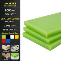 Feuille d'isolation en plastique technique découpée CNC, sur mesure, verte, haute densité, résistante à l'usure, épaisseur 0,2-3 mm, MOQ 1 pièce