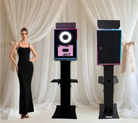 Photobooth iPad le plus populaire avec livraison rapide, éclairage RGB avant et arrière, flash intégré, réflecteur et étagère pour imprimante
