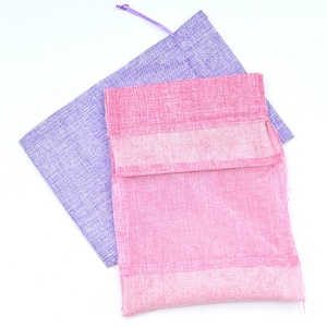 Bán buôn Linen chắp vá lưới túi với cửa sổ duy nhất dây rút Pouch đối với lưu trữ đồ trang sức Linen Cửa sổ bao bì túi - Product Image 4