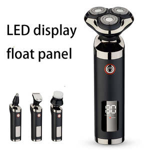 Kit toelettatura <span class=keywords><strong>4</strong></span> in 1 rasoio corpo tutto in uno uomini 360 ° testa rotante IPX7 impermeabile bagnato asciutto rasoio elettrico con attrazione magnetica - Product Image 2