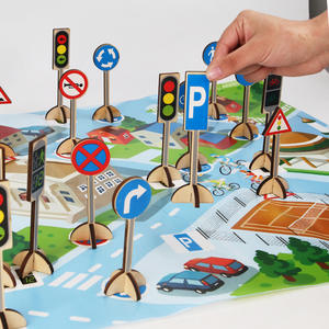 2023 nouveauté bébé en bois feux <span class=keywords><strong>de</strong></span> <span class=keywords><strong>signalisation</strong></span> <span class=keywords><strong>panneau</strong></span> routier jeu signes éducatifs Cognition apprentissage jouets pour enfants - Product Image 4