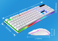 Kit Offre Spéciale G21B ordinateur USB filaire clavier souris ensemble arc-en-ciel-couleur rétro-éclairage pour ordinateur portable PC