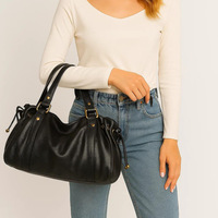 Sac fourre-tout rétro vintage pour femme, style européen et américain, en PU plissé, avec fermeture éclair, grande capacité, pour automne-hiver