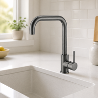 Keran Dapur WaterMark CE Kuningan Bebas Timbal Modern dengan Inti Keramik, Lubang Tunggal, Lengkung Tinggi, dan Tuas Tunggal