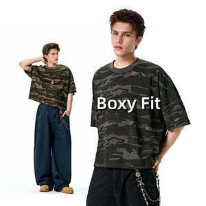 T-shirts personnalisés 100% coton camouflage vintage, coupe ample décontractée, streetwear, vente en gros, OEM, ODM, service tout-en-un - Product Image 1