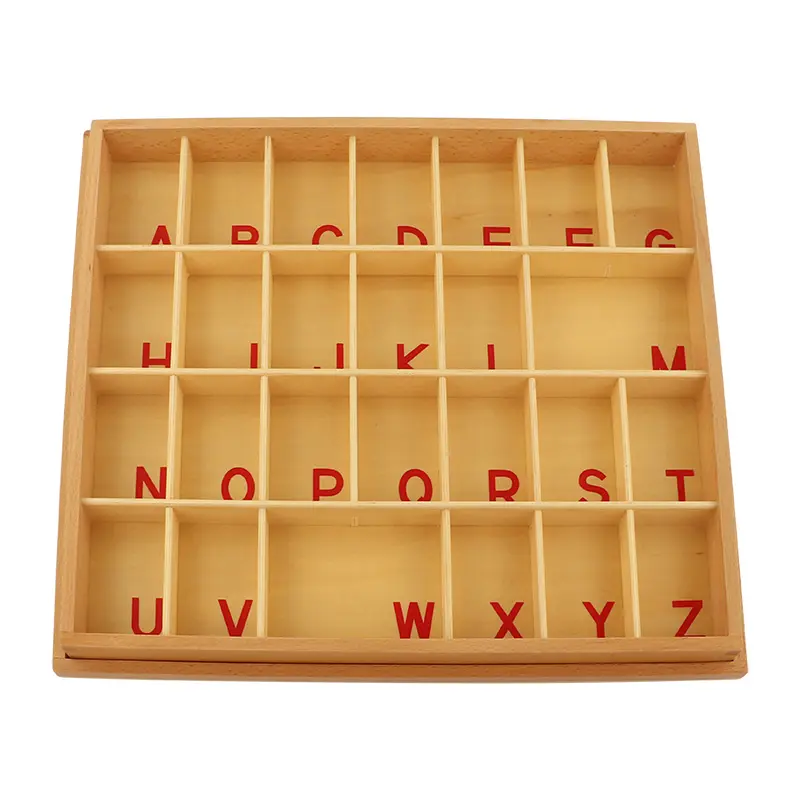 Обучающие деревянные языковые игрушки LA024 Монтессори, большой передвижной алфавит, капитал для детей