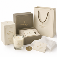Sacs en papier kraft avec estampage à chaud, enveloppes personnalisées, autocollants imprimés, 250 g/m², emballage de vente au détail pour boutique de bougies, OEM ODM