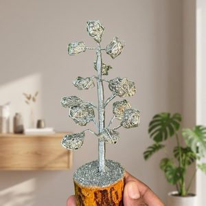 NOBLESTONE GEMS Arbre en cristal de pyrite naturelle sculpté, sculpture florale en pierre, minéral doré pour la maison, Feng Shui, cadeau de Noël - Product Image 3