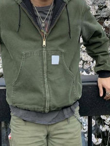 Giacca da Lavoro con Cappuccio Personalizzata, Calda in Cotone, Stile Retrò in Tela di Cotone, Giacca da Lavoro Invernale Effetto Vissuto con Logo - Product Image 4