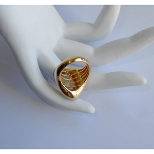 Gold Plated Gemstone <b>Ring</b> Pave Setting Women's Party Jewelry Fashion <b>Statement</b> Piece - Product Image 3