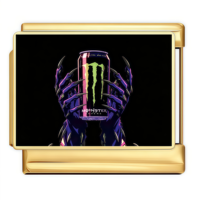 Bracelet à breloques italien Monster Energy en gros, 9 mm, en acier inoxydable, modules interchangeables DIY, bijoux de mode pour hommes et femmes