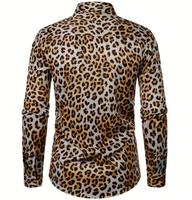 Nouvelle Chemise Homme à Manches Longues Imprimé Léopard de Haute Qualité pour Soirées et Occasions Décontractées
