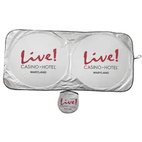 Pare-soleil avant portable haut de gamme, unique et élégant, en polyester argenté, taille personnalisable, options de logo