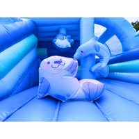 Portable Commercial Gonflable Océan Thème Rebond Maison Toboggan Combo Château Gonflable Videur Saut Aire De Jeux avec Piscine À Balles