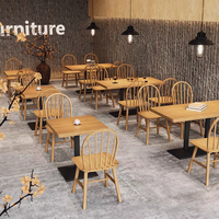 Ensemble de canapés de restaurant modernes en bois, mobilier de banquette, table et chaises pour café, salon - Durable et écologique