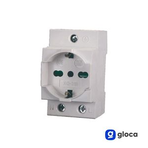 Prise murale modulaire Gloca Schuko 16A 250V AC 2,5 DIN XQ-318 avec mise à la terre standard en plastique - Product Image 3