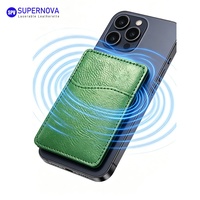 Porte-cartes de crédit en cuir UV laser vierge, support magnétique pour téléphone, vente en gros, logo personnalisé pour cadeaux promotionnels