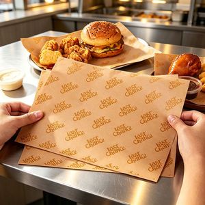 Custom Logo Food Wrapping Paper <b>Compostable</b> Food Grade Greaseproof Takeaway Shops Restaurants Oil Proof Food Packaging - Product Image 5