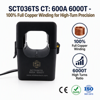 Transformateur de courant à noyau divisé à pince CT SCT036TS 600A 6000T, rapport de surpression élevé, enroulement 100% cuivre pour la surveillance de la puissance