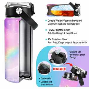 Personalized Stainless Steel Insulated Thermos <b>Water</b> <b>Bottle</b> With Custom <b>Name</b> for Kids School - Product Image 3