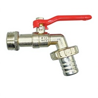 Robinet mural moderne en alliage de zinc 3/4 avec poignée en acier, bec séparé en céramique, finition polie, pour machine à laver de jardin - Vente chaude
