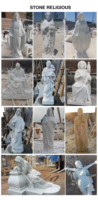 Statue de la Vierge Marie en marbre blanc naturel sculptée à la main BLVE, sculpture de Notre-Dame pour la décoration d'église