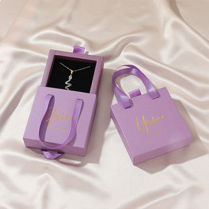 Boîte à bijoux tiroir personnalisée avec logo pour cadeaux de mariage, vente en gros d'usine, emballage pour bagues, boucles d'oreilles, colliers et bracelets - Product Image 1