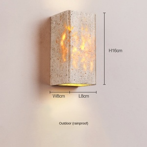 Jardín Patio travertino pared luz exterior impermeable puerta pasillo dormitorio piedra decoración Sconce - Product Image 1