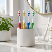 Brosse à dents pour adultes à poils souples et manche léger en plastique, vente en gros directe d'usine pour usage domestique