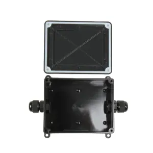 Outdoor IP66 Waterproof Electrical Enclosure 96*35*23 PC Plastic Black Junction Box PJ100-2P