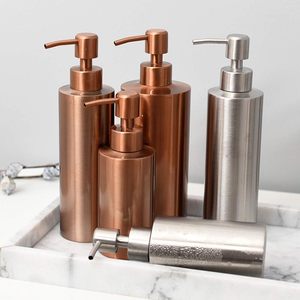 304 roestvrijstalen lotiondispenser voor aanrechtblad, 300 ml vloeistoffles, handwas, roestbestendige pomp (roségoud) - Product Image 2