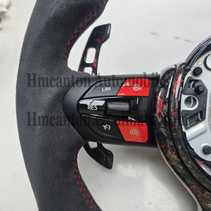 Volant de direction en fibre de carbone forgée Alcantara rouge M1 M2 pour BMW Série 5 F30 F10 F32 F90 F80 F82 F87 - Vente flash - Product Image 4