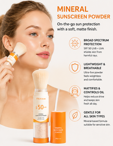 Polvo Protector Solar de Marca Privada ETRUN con Amplio Espectro <span class=keywords><strong>SPF</strong></span> <span class=keywords><strong>50</strong></span>, Polvo Protector Solar Facial, Polvo <span class=keywords><strong>Mineral</strong></span>, Brocha para Protector Solar - Product Image 4