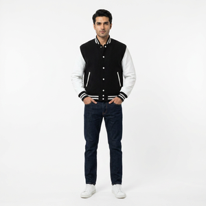 Custom Made <b>Men</b> Varsity <b>Jacket</b> Stand High Quality Letterman <b>Baseball</b> <b>Jackets</b> Featuring Chenille PatchesEmbroidered Low Price - Product Image 1