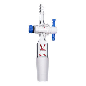 Adaptateur de vide en verre borosilicate transparent résistant aux hautes températures pour raccords de tuyaux droits, fournitures de laboratoire OEM CS Labglass - Product Image 1