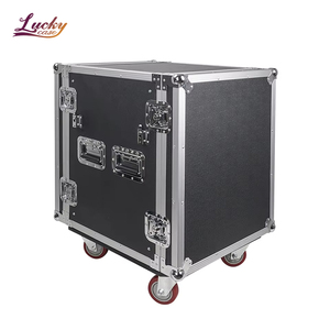Contrachapado reforzado con aluminio de 21 "y esquinas metálicas 14U Space <span class=keywords><strong>PA</strong></span>/DJ Rack Flight Case Road Flight Case - Product Image 1