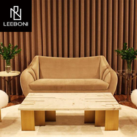 Table à thé en marbre de luxe nordique de haute qualité meubles de salon Table basse en acier inoxydable à 8 pieds