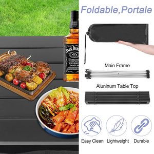 Aluminum Folding Camping <b>Table</b> with Carrying Bag for Farmhouse & Outdoor Adventure Fishing Use - Product Image 4