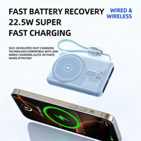 Batterie externe portable ultra-mince de haute qualité 10000 mAh avec support et aimant pour iPhone 17