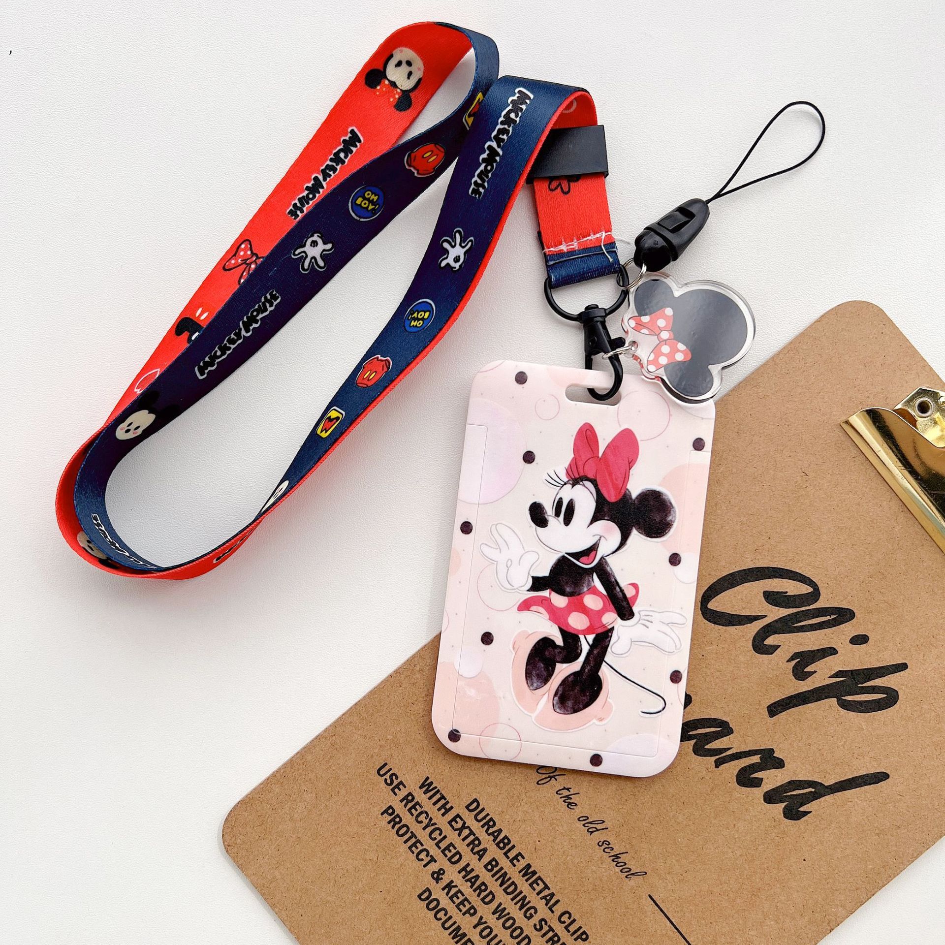 ID Name Badge Lovely Cartoon Duck Bear Mouse Pig Card Holder Cases Student Bus Anti-Lost Card Cover Neck Phone Hanging Lanyards Image 5