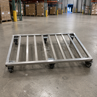 Chariot à tortue personnalisé en acier inoxydable 201, plateau basculant, quatre roues silencieuses, petit chariot à plateau plat, revêtement en poudre de qualité alimentaire