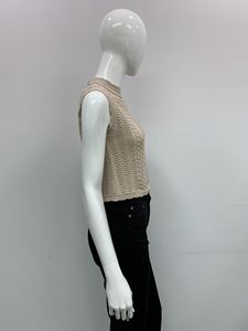 <span class=keywords><strong>Pull</strong></span> fin décontracté en <span class=keywords><strong>tricot</strong></span> à col rond <span class=keywords><strong>sans</strong></span> manches pour femmes/filles - Product Image 4