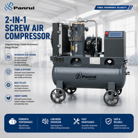 Compresseur d'air rotatif à vis VSD 7,5 kW 10 CV 42 CFM 120 PSI 380 V/220 V 50 Hz/60 Hz avec réservoir de 30 gallons et roulettes pour ateliers de réparation automobile