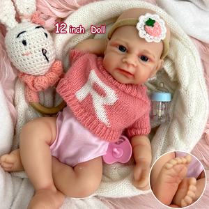 Muñeca Reborn Prematura de Silicona Pura de 30 cm, Piel Suave y Elástica, Sin Olor, para Compañía Emocional y Juego de Niños Pequeños - Product Image 1