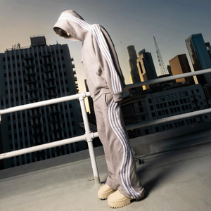 Pull à capuche personnalisé pour hommes 100% coton French Terry Jogging Survêtements unisexes Costumes évasés Jogge Ensembles pantalons de survêtement et sweat à capuche - Product Image 1